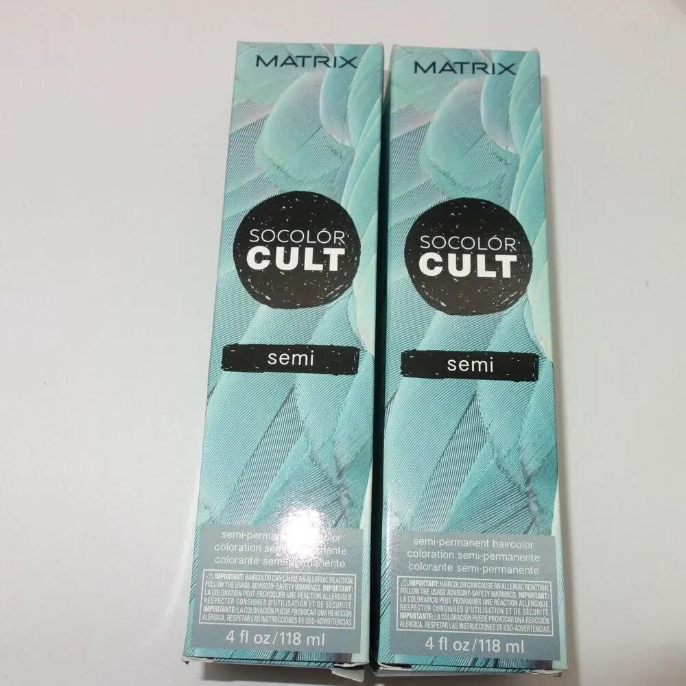 NEW Lot of 2 MATRIX SOCOLOR CULT Semi Permanent Hair Color 3 oz Dusty Teal